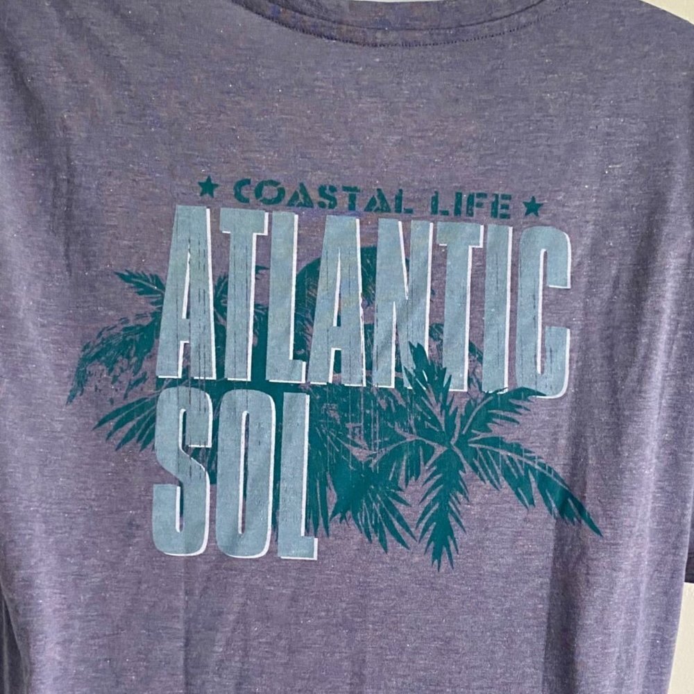 Atlantic Sol Coastal Life Purple Graphic Tee Shirt Men's Large NEW - Picture 6 of 7